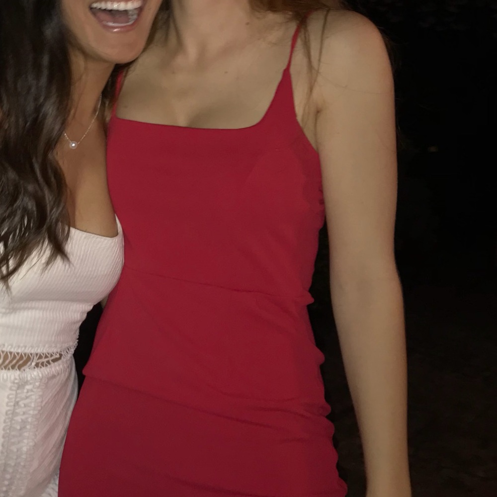 Nasty Gal red square neck dress